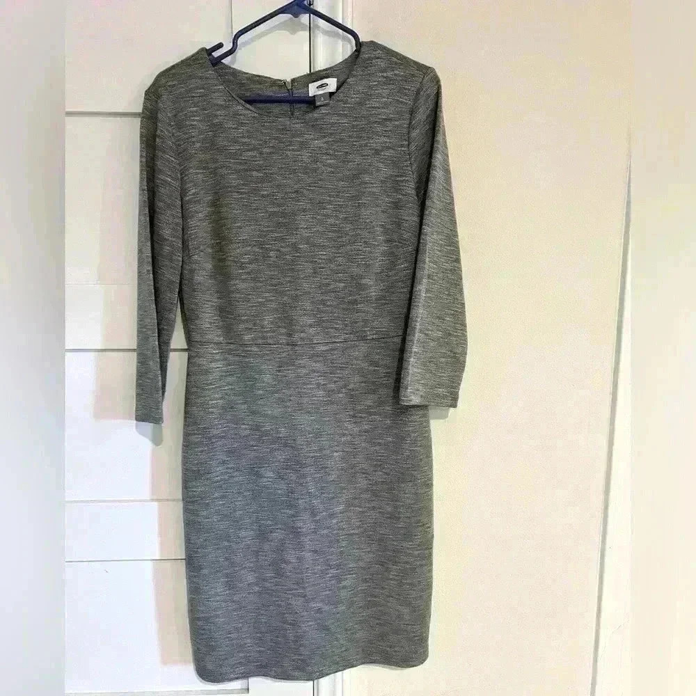 Old Navy Gray 3/4 Sleeve A-Line Dress- Size Large- NWT